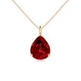 thumbnail image 1 of ANGARA Lab Grown 2.7 Ct Solitaire Pear Ruby Classic Pendant for Women in 14K Yellow Gold (Size-10x8mm) | July Birthstone, Birthday, Anniversary, Jewelry Gift for Women | Lab-Grown Ruby Necklace, 1 of 7