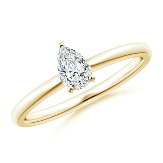 ANGARA Lab Grown Solitaire Diamond Engagement Ring for Women in 14K Yellow Gold (Size-6x4mm| Color-F-G| Clarity-VS) | April Birthstone, Anniversary, Jewelry Gift for Women | Lab-Grown Diamond Ring