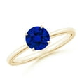 thumbnail image 1 of ANGARA Lab Grown 1 Ct Solitaire Round Blue Sapphire Engagement Ring for Women in 14K Yellow Gold (Size-6mm) | September Birthstone, Anniversary, Jewelry Gift for Women | Lab-Grown Blue Sapphire Ring, 1 of 8