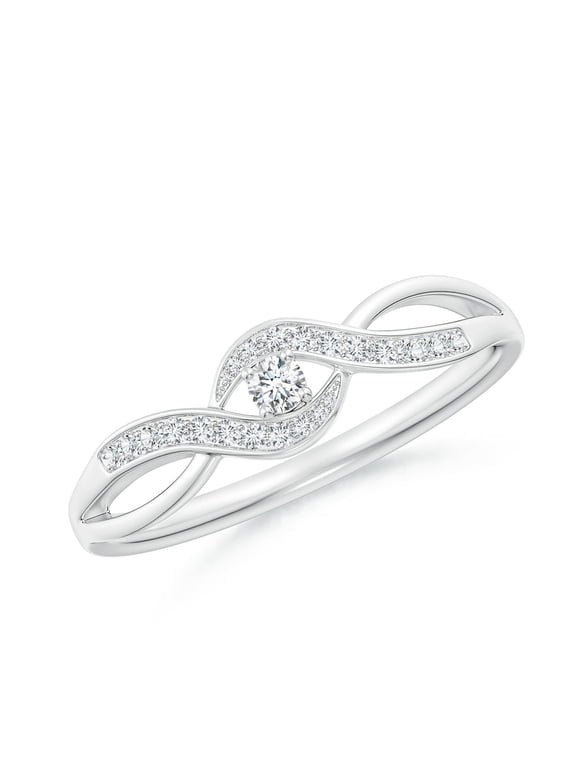 Lab Grown Diamond Infinity Promise Ring for Women in 14K White Gold (Size-2.2mm| Color-F-G| Clarity-VS) | April Birthstone, Anniversary, Jewelry Gift for Women | Lab-Grown Diamond Ring