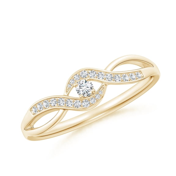 ANGARA Lab Grown Diamond Infinity Promise Ring for Women in 14K Yellow Gold (Size-2.2mm| Color-F-G| Clarity-VS) | April Birthstone, Anniversary, Jewelry Gift for Women | Lab-Grown Diamond Ring