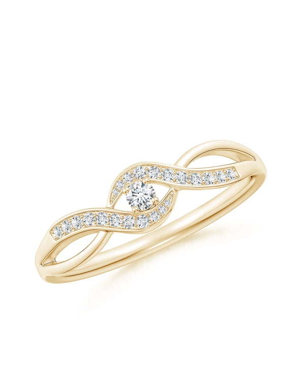 Lab Grown Diamond Infinity Promise Ring for Women in 14K Yellow Gold (Size-2.2mm| Color-F-G| Clarity-VS) | April Birthstone, Anniversary, Jewelry Gift for Women | Lab-Grown Diamond Ring