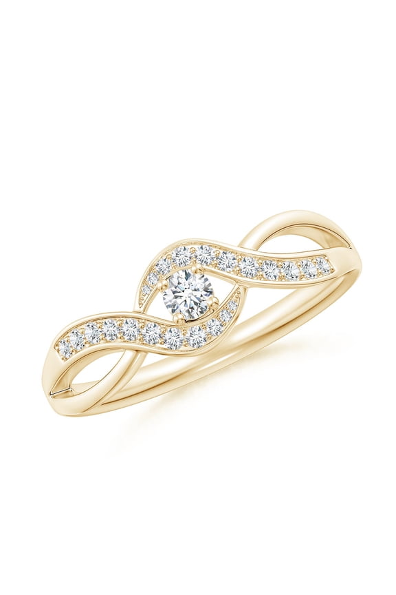 Lab Grown Diamond Infinity Promise Ring in 14K Yellow Gold for Women (Size-2.8mm| Color-F-G| Clarity-VS) | April Birthstone, Anniversary, Jewelry Gift for Women | Lab Grown Diamond Ring