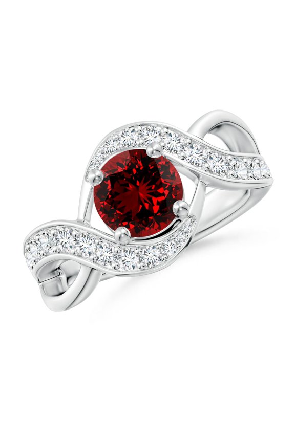 Lab Grown 1.4 Ct Solitaire Round Ruby Infinity Promise Ring for Women in 925 Sterling Silver (Size-7mm) | July Birthstone, Birthday, Anniversary, Jewelry Gift for Women | Lab-Grown Ruby Ring