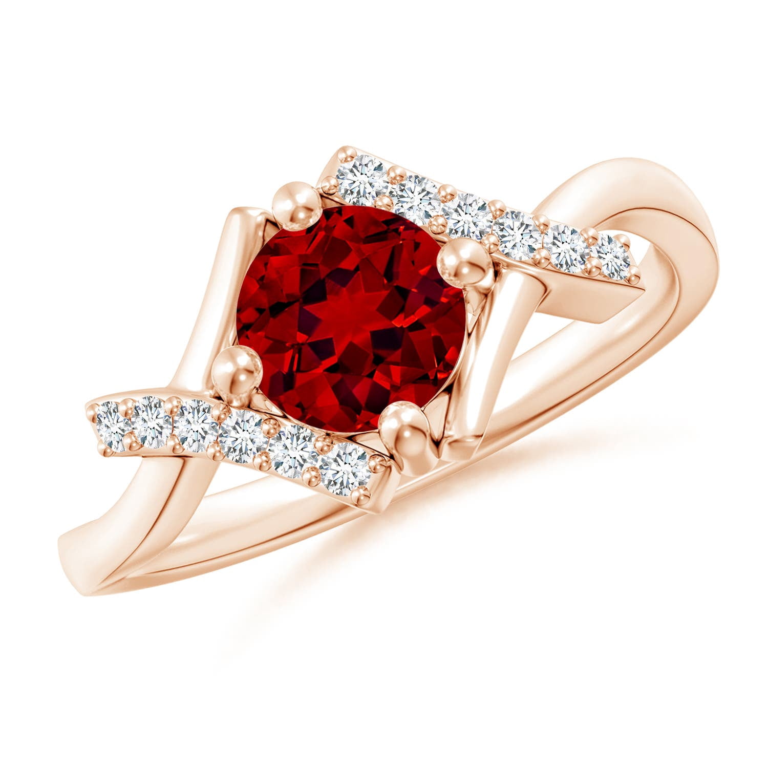 ANGARA Lab Grown 1 Ct Solitaire Ruby Bypass Promise Ring with Lab ...