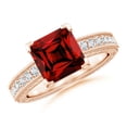 thumbnail image 1 of ANGARA Lab Grown 2.1 Ct Square Cut Ruby Solitaire Ring with Milgrain Detailing for Women in 14K Rose Gold (Size-8mm) | July Birthstone, Anniversary, Jewelry Gift for Women | Lab-Grown Ruby Ring, 1 of 7