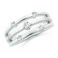 thumbnail image 1 of ANGARA Lab Grown Triple Row Dotted Diamond Orbit Ring for Women in 14K White Gold (Size-3.3mm| Color-F-G| Clarity-VS) | April Birthstone, Anniversary, Jewelry Gift for Women | Lab-Grown Diamond Ring, 1 of 4