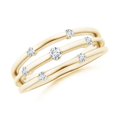 thumbnail image 1 of ANGARA Lab Grown Triple Row Dotted Diamond Orbit Ring for Women in 14K Yellow Gold (Size-2.5mm| Color-F-G| Clarity-VS) | April Birthstone, Anniversary, Jewelry Gift for Women | Lab-Grown Diamond Ring, 1 of 7