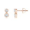 thumbnail image 1 of ANGARA Lab Grown Two Stone Diamond Infinity Earrings for Women in 14K Rose Gold (Size-2.9mm| Color-F-G| Clarity-VS) | April Birthstone, Anniversary Jewelry Gift for Women | Lab-Grown Diamond Earrings, 1 of 5