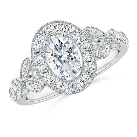 ANGARA Lab Grown Diamond Engagement Ring for Women in 14K White Gold (Size-7x5mm| Color-F-G| Clarity-VS) | April Birthstone, Anniversary, Jewelry Gift for Women | Lab-Grown Diamond Ring
