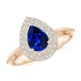 thumbnail image 1 of ANGARA Lab Grown Pear Blue Sapphire Double Engagement Ring for Women in 14K Rose Gold (Size-7x5mm) | September Birthstone, Anniversary, Jewelry Gift for Women | Lab-Grown Blue Sapphire Ring, 1 of 8