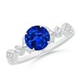 thumbnail image 1 of ANGARA Lab Grown 1.2 Ct Blue Sapphire Engagement Ring for Women in 14K White Gold (Size-6.5mm) | September Birthstone, Anniversary, Jewelry Gift for Women | Lab-Grown Blue Sapphire Ring, 1 of 8