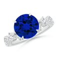 thumbnail image 1 of ANGARA Lab Grown 3.75 Ct Blue Sapphire Engagement Ring for Women in 14K White Gold (Size-9mm) | September Birthstone, Anniversary, Jewelry Gift for Women | Lab-Grown Blue Sapphire Ring, 1 of 8