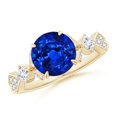 thumbnail image 1 of ANGARA Lab Grown 2.2 Ct Blue Sapphire Engagement Ring for Women in 14K Yellow Gold (Size-8mm) | September Birthstone, Anniversary, Jewelry Gift for Women | Lab-Grown Blue Sapphire Ring, 1 of 8