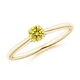 thumbnail image 1 of ANGARA Lab Grown Yellow Diamond Tapered Cathedral Engagement Ring for Women in 14K Yellow Gold (Size-4.1mm| Clarity-VS) | Anniversary, Jewelry Gift for Women | Lab-Grown Yellow Diamond Ring, 1 of 7