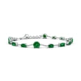 thumbnail image 1 of ANGARA Multi-Shape Lab Grown 1.8 Ct Emerald Station Bracelet for Women in 14K White Gold (Size-5mm) | May Birthstone, Birthday, Anniversary, Jewelry Gift for Women | Lab-Grown Emerald Bracelet, 1 of 6