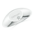 thumbnail image 1 of ANGARA Natural Diamond Cancer Engraved Signet Ring in 14K White Gold for Women (Size-1.3mm| Color-G| Clarity-VS2) | April Birthstone, Anniversary, Jewelry Gift for Women | Natural Diamond Ring, 1 of 9