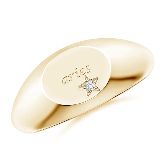 ANGARA Natural 0.01 Ct. Diamond Fashion Ring in 14K Yellow Gold for Women (Ring Size: 3.5)