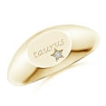 thumbnail image 1 of ANGARA Natural Diamond Taurus Engraved Signet Ring in 14K Yellow Gold for Women (Size-1.3mm| Color-H| Clarity-SI2) | April Birthstone, Anniversary, Jewelry Gift for Women | Natural Diamond Ring, 1 of 8