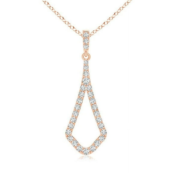 ANGARA Natural Diamond Geometric Drop Pendant in 14K Rose Gold for Women (Size-1.7mm| Color-G| Clarity-VS2) | April Birthstone, Anniversary, Jewelry Gift for Women | Natural Diamond Necklace