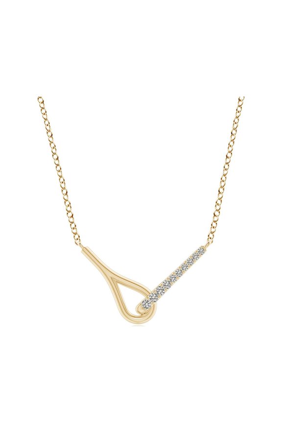 Natural Diamond Interlocking Loop Pendant in 14K Yellow Gold for Women (Size-1.2mm| Color-K| Clarity-I3) | April Birthstone, Anniversary, Jewelry Gift for Women | Natural Diamond Necklace