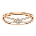 thumbnail image 1 of ANGARA Natural Diamond Cluster Split Shank Promise Ring in 14K Rose Gold for Women (Size-1.6mm| Color-H| Clarity-SI2) | April Birthstone, Anniversary, Jewelry Gift for Women | Natural Diamond Ring, 1 of 10