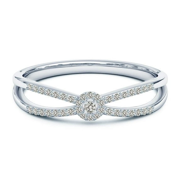 ANGARA Natural Diamond Cluster Promise Ring in 925 Sterling Silver for Women (Size-1.6mm| Color-K| Clarity-I3) | April Birthstone, Anniversary, Jewelry Gift for Women | Natural Diamond Ring