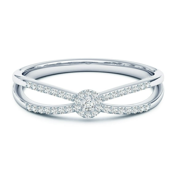 ANGARA Natural Diamond Cluster Promise Ring in 925 Sterling Silver for Women (Size-1.6mm| Color-G| Clarity-VS2) | April Birthstone, Anniversary, Jewelry Gift for Women | Natural Diamond Ring