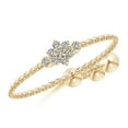 thumbnail image 1 of ANGARA Natural Diamond Flower Cluster Bolo Ring in 14K Yellow Gold for Women (Size-1.3mm| Color-K| Clarity-I3) | April Birthstone, Anniversary, Jewelry Gift for Women | Natural Diamond Ring, 1 of 9