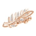 thumbnail image 1 of ANGARA Natural Nature-Inspired Diamond Leaf Bolo Ring in 14K Rose Gold for Women (Size-0.9mm| Color-H| Clarity-SI2) | April Birthstone, Anniversary, Jewelry Gift for Women | Natural Diamond Ring, 1 of 8