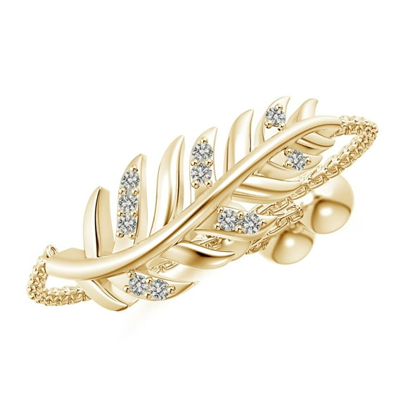 ANGARA Natural 0.03 Ct. Diamond Fashion Ring in 14K Yellow Gold for Women (Ring Size: 12)