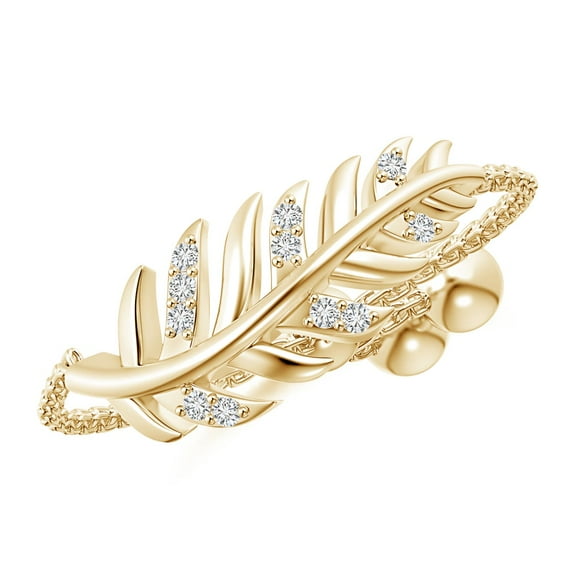 ANGARA Natural 0.03 Ct. Diamond Fashion Ring in 14K Yellow Gold for Women (Ring Size: 5)