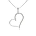 thumbnail image 1 of ANGARA Natural Diamond Tilted Heart Dangle Pendant in 14K White Gold for Women (Size-1.15mm| Color-K| Clarity-I3) | April Birthstone, Anniversary, Jewelry Gift for Women | Natural Diamond Necklace, 1 of 7