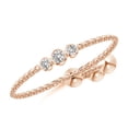 thumbnail image 1 of ANGARA Natural Diamond Three Stone Bolo Ring in 14K Rose Gold for Women (Size-1.85mm| Color-I-J| Clarity-I1-I2) | April Birthstone, Anniversary, Jewelry Gift for Women | Natural Diamond Ring, 1 of 8