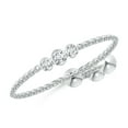 thumbnail image 1 of ANGARA Natural Bezel-Set Diamond Three Stone Bolo Ring in 14K White Gold for Women (Size-1.85mm| Color-G| Clarity-VS2) | April Birthstone, Anniversary, Jewelry Gift for Women | Natural Diamond Ring, 1 of 9