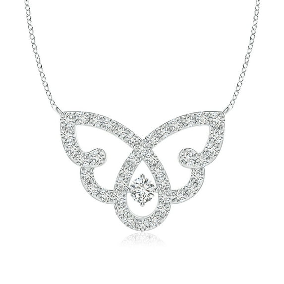 ANGARA Natural Diamond Butterfly Fashion Pendant in 14K White Gold for Women (Size-2.2mm| Color-H| Clarity-SI2) | April Birthstone, Anniversary, Jewelry Gift for Women | Natural Diamond Necklace