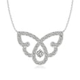 thumbnail image 1 of ANGARA Natural 0.04 Ct. Diamond Fashion Pendant Necklace in 14K White Gold for Women with 18 Inch Chain, 1 of 8