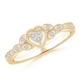 thumbnail image 1 of ANGARA Natural 0.04 Ct. Diamond Heart Promise Ring in 14K Yellow Gold for Women (Ring Size: 11.5), 1 of 8