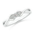 thumbnail image 1 of ANGARA Natural Diamond Crossover Promise Ring in 14K White Gold for Women (Size-2mm| Color-I-J| Clarity-I1-I2) | April Birthstone, Anniversary, Jewelry Gift for Women | Natural Diamond Ring, 1 of 7
