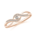 thumbnail image 1 of ANGARA Natural 0.04 Ct. Diamond Solitaire Promise Ring in 14K Rose Gold for Women (Ring Size: 3.5), 1 of 9