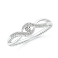 thumbnail image 1 of ANGARA Natural Solitaire Diamond Infinity Promise Ring in 14K White Gold for Women (Size-2.2mm| Color-K| Clarity-I3) | April Birthstone, Anniversary, Jewelry Gift for Women | Natural Diamond Ring, 1 of 10