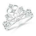 thumbnail image 1 of ANGARA Natural Scattered Diamond Princess Tiara Ring in 14K White Gold for Women (Size-2mm| Color-G| Clarity-VS2) | April Birthstone, Anniversary, Jewelry Gift for Women | Natural Diamond Ring, 1 of 9