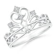 thumbnail image 1 of ANGARA Natural Scattered Diamond Princess Tiara Ring in 925 Sterling Silver for Women (Size-2mm| Color-H| Clarity-SI2) | April Birthstone, Anniversary, Jewelry Gift for Women | Natural Diamond Ring, 1 of 9