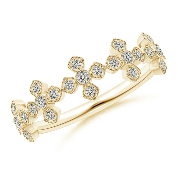 ANGARA Natural 0.04 Ct. Diamond Vintage Inspired Wedding Band Ring in 14K Yellow Gold for Women (Ring Size: 12)