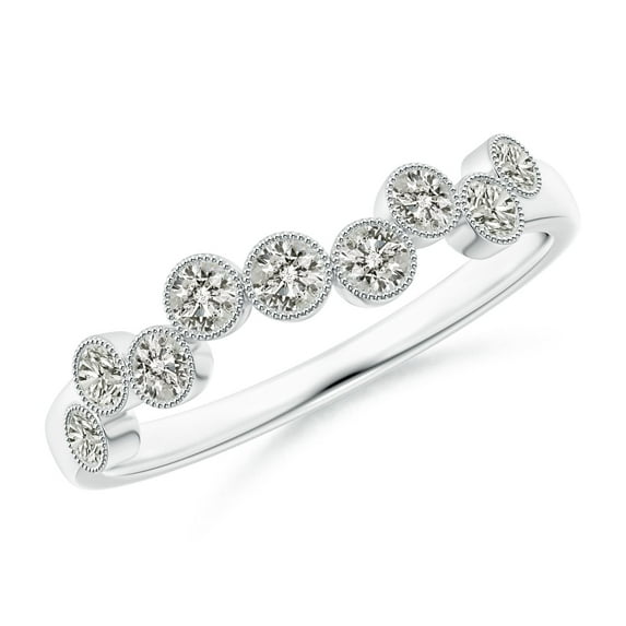 ANGARA Natural Vintage Inspired Diamond Fashion Ring in 14K White Gold for Women (Size-2.3mm| Color-K| Clarity-I3) | April Birthstone, Anniversary, Jewelry Gift for Women | Natural Diamond Ring