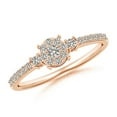 thumbnail image 1 of ANGARA Natural 0.05 Ct. Diamond Halo Engagement Ring in 14K Rose Gold for Women (Ring Size: 7.5), 1 of 8