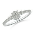 thumbnail image 1 of ANGARA Natural 0.05 Ct. Diamond Halo Engagement Ring in 14K White Gold for Women (Ring Size: 6.5), 1 of 8