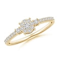 thumbnail image 1 of ANGARA Natural 0.05 Ct. Diamond Halo Engagement Ring in 14K Yellow Gold for Women (Ring Size: 8), 1 of 8