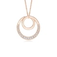 thumbnail image 1 of ANGARA Natural Diamond Infinity Circle Pendant in 14K Rose Gold for Women (Size-1.3mm| Color-G| Clarity-VS2) | April Birthstone, Anniversary, Jewelry Gift for Women | Natural Diamond Necklace, 1 of 7