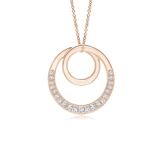 ANGARA Natural Diamond Infinity Circle Pendant in 14K Rose Gold for Women (Size-1.3mm| Color-G| Clarity-VS2) | April Birthstone, Anniversary, Jewelry Gift for Women | Natural Diamond Necklace